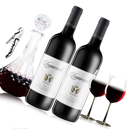 西班牙原瓶进口拉格达干红葡萄酒750ml*2双支装赠酒具大礼包