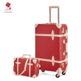 Ретро красный чемодан для невесты, универсальная коробка, сумка, 20 дюймов