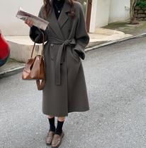 Maje moscoloni double-sided cashmere coat womens mid-length 2021 autumn and winter new Korean style woolen coat