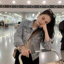 Maje moscoloni denim jacket womens small short thin section 2021 autumn new all-match slim jacket