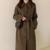 Maje moscoloni double-sided cashmere coat womens mid-length 2021 autumn and winter new Hepburn woolen coat