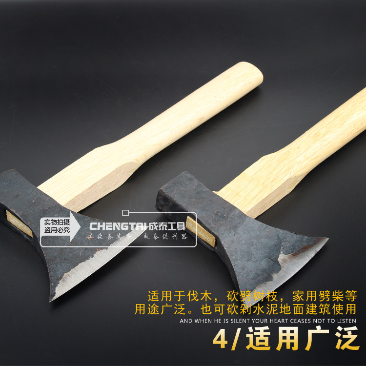  Pure hand forged and double-edged axe original woodworking axe with wood axe chop and hatchet for home axe