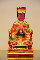 Wenli Buddhism Buddhist supplies solemn Buddha statue wood carving colored glaze Golden Buddha Mazu sea god mother