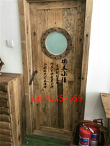 Old elm door log old wooden door solid wood weathering door retro nostalgic barn door bar board log interior door