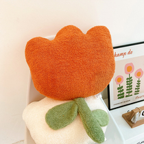 Holding Pillow Blanket Two-in-one Flowers Sun Flowers Coral Suede Nap Blankets Office Cute Quilts Dual-use Lean