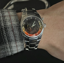 Flame retro watch mens and womens fashion high-end TY creative niche design