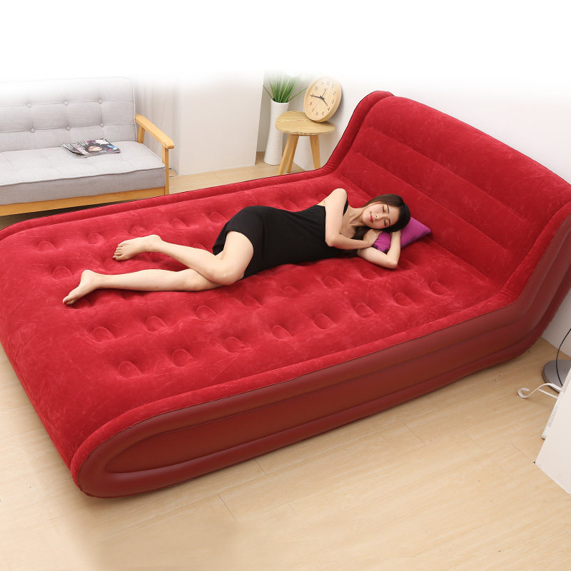 Household single double air cushion bed thickened and raised inflatable bed Cartoon air cushion folding bed Lazy bed Inflatable tatami
