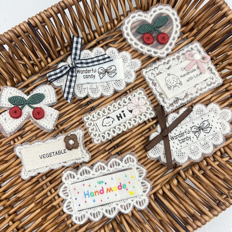 A Variety of Simple and Fresh Cherry Lace Labels in Stock, Lace DIY Creative Handmade Heart-Shaped Hollow Lace in Stock A Variety of Simple and Fresh Cherry Lace Labels in Stock, Lace DIY Creative Handmade Heart-Shaped Hollow Lace in Stock