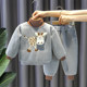 Boys' sweater suit children's autumn and winter clothes new plus velvet thickened children's clothing baby winter warm casual two-piece set