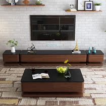 Marble coffee table TV cabinet combination simple modern Nordic flaming Stone tea table living room creative furniture set