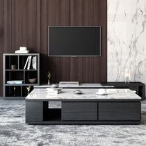 Nordic marble coffee table TV cabinet combination simple modern fire stone light luxury living room furniture set Coffee Table