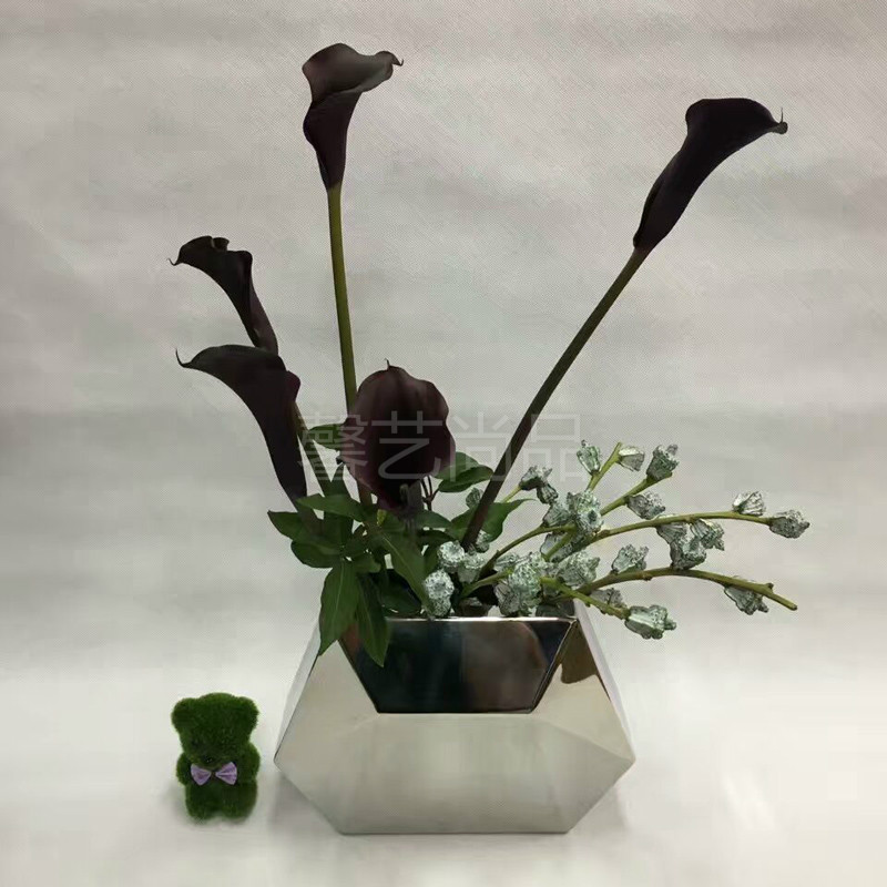 Stainless steel vase Alien floral pendulum pieces metal flower pots table face flower inserts emulated floral decoration New products