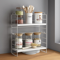 Kitchen rack countertop seasoning bottle small shelf wrought iron tabletop storage multi-layer cabinet crevice corner storage rack