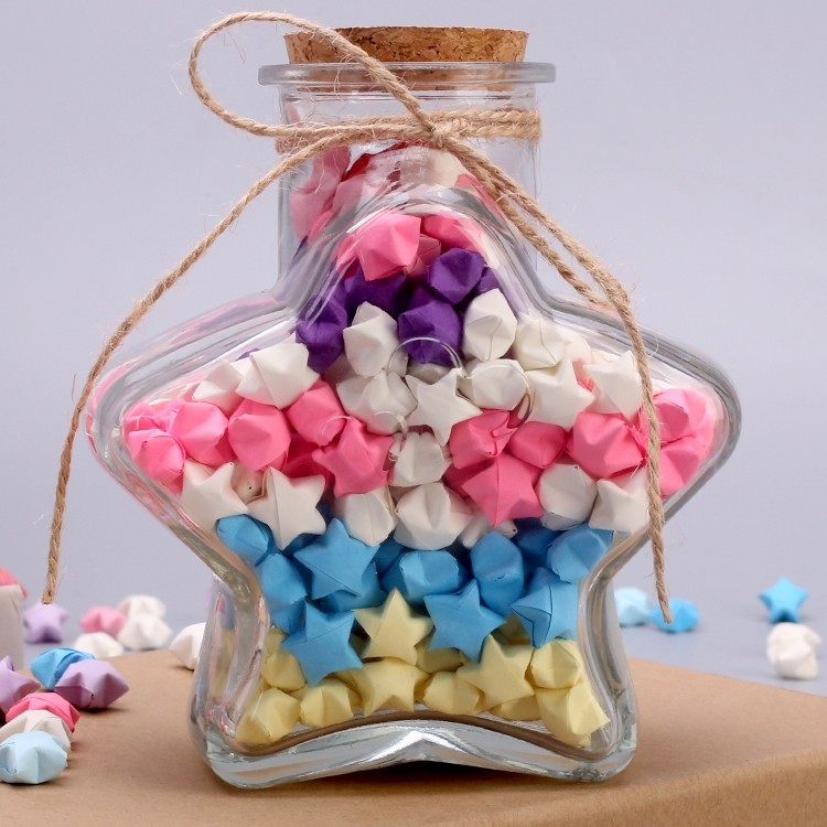 Lucky star bottle star bottle cork wishing bottle origami star glass bottle creative birthday Christmas gift