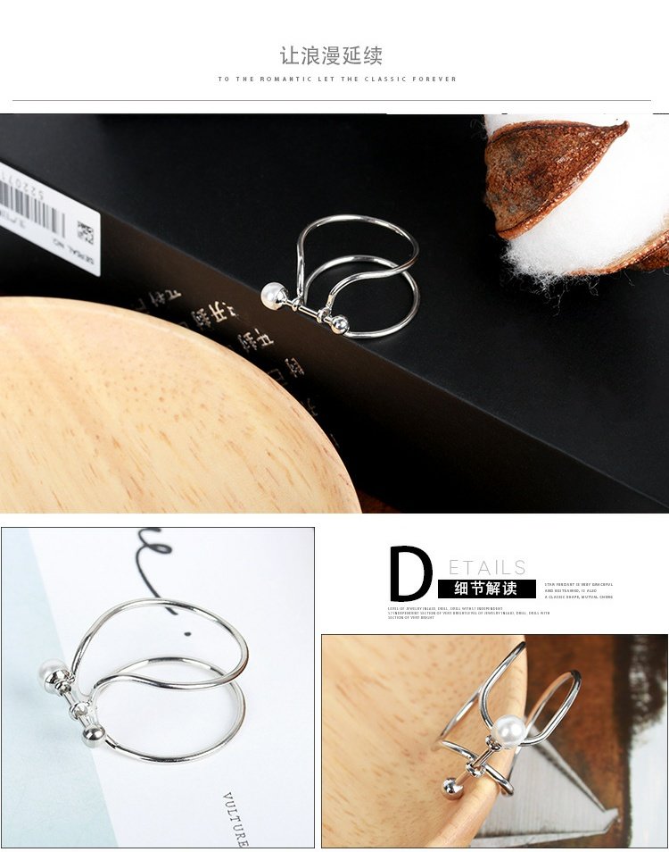Kong Xiaozhen với chiếc nhẫn tương tự Từ cá tính phù hợp với đôi nhẫn hoang dã mở miệng bộ ba mảnh nhẫn cặp bạc