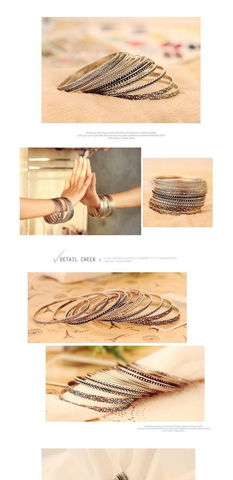 3029 Vòng tay phong cách cổ điển châu Âu và Mỹ Vòng đeo tay rộng Vòng đeo tay thời trang hoang dã Phiên bản Hàn Quốc của vòng đeo tay nhiều lớp nữ vòng tay đẹp
