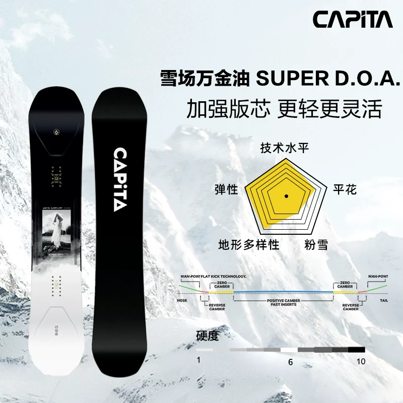 Порцеляновая снежная шапка Скиборд 2324 DOA Мужской доска универсальная доска входит в облицовку Парковый продвинутый лыжный спорт
