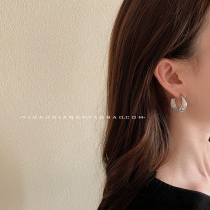 925 silver earrings niche special design sense C-shaped earrings simple ins temperament small go out wild earrings
