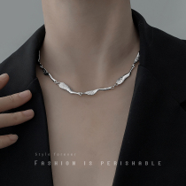 Water ripple metal irregular chain necklace female ins niche design personality clavicle chain Simple couple accessories