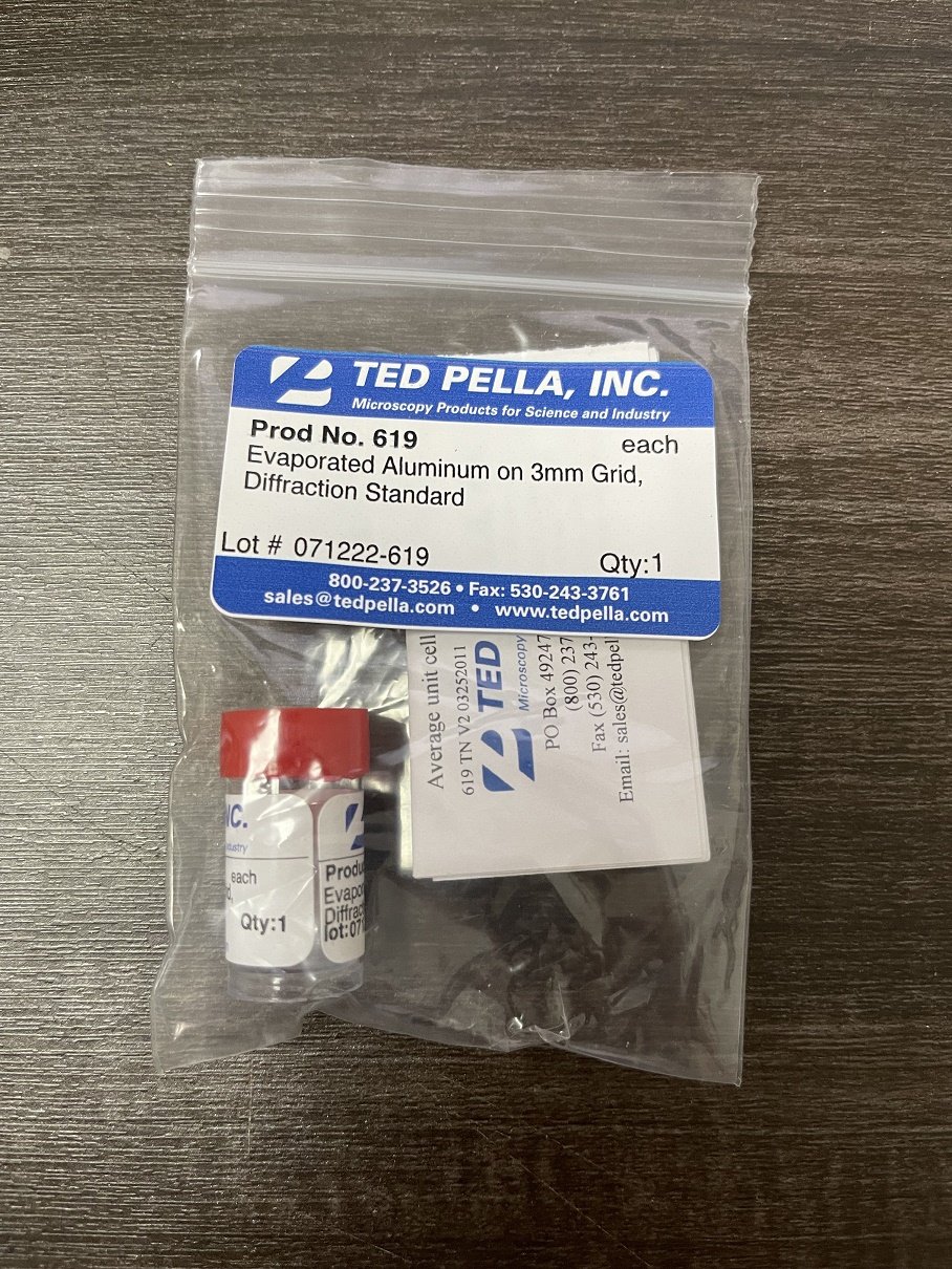 ted pella多晶铝标样619  TEM相机长度校准