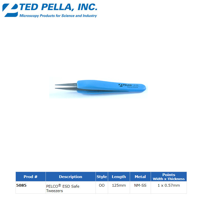 ted pella镊子5085冷冻电镜ESD防静电橡胶手柄精细微电子镊子