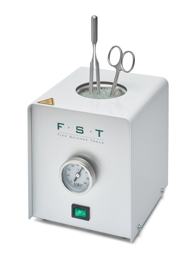 瑞士制FST干热玻璃珠灭菌器18000-45型号 镊子剪刀消毒工具