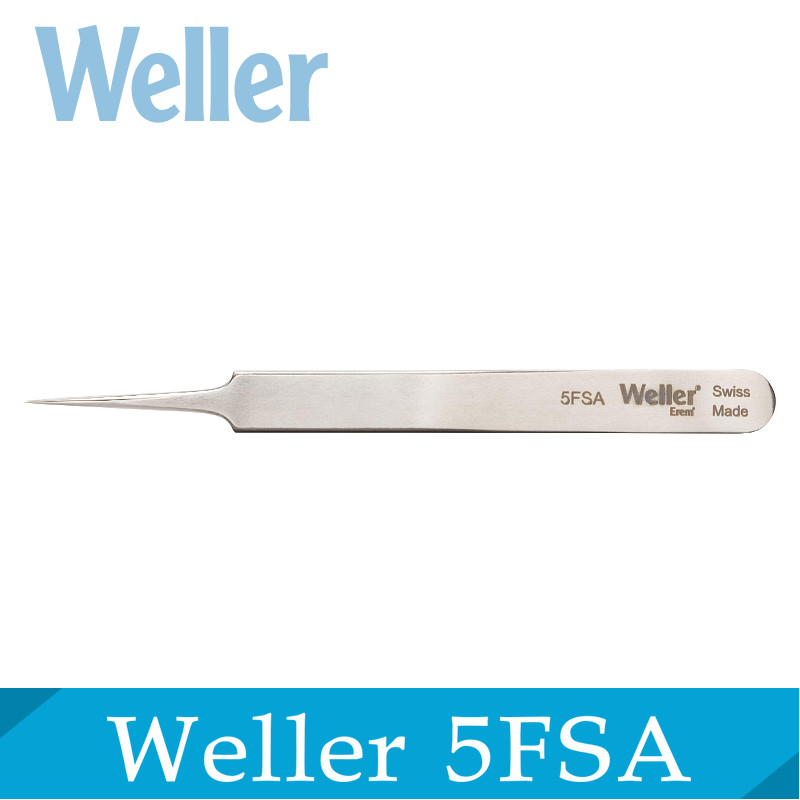 Weller镊子5FSA 瑞士进口不锈钢显微精细镊子 硅晶片小零件夹持镊