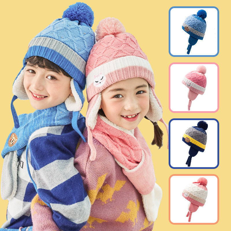 KK tree children's hats men's autumn and winter ear protection knitted woolen hats trendy boys and girls baby hats 2018 new