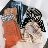 Шарф, брендовый удерживающий тепло трикотажный универсальный шейный платок, в корейском стиле