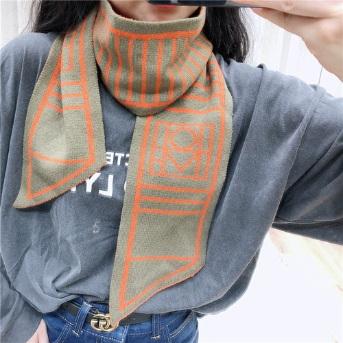 Зимний шарф, брендовый удерживающий тепло трикотажный универсальный шейный платок, в корейском стиле