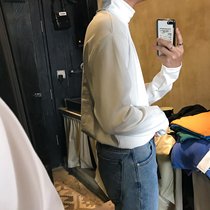  19studio autumn and winter bottoming slim solid color all-match long-sleeved pile collar T-shirt tee high-neck bottoming shirt men and women