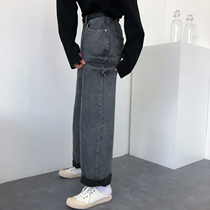 19studio Retro Tug Pants Broadlegged Trousers Washed Korean version Ins Taste Loose Straight Drum Pants Jeans man