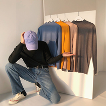 19studio South Korean ulzzang autumn winter male and female inner lap knit cardiovert Korean version hooded sweater jersey slapped undershirt