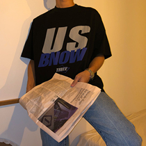 19studio Korea ulzzang trend T-shirt wild bf Harajuku wind ins round neck loose short-sleeved men and women