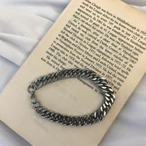  19 STUDIO Korean ins Korean version of simple couple jewelry jewelry snake bone chain metal titanium steel bracelet for men and women