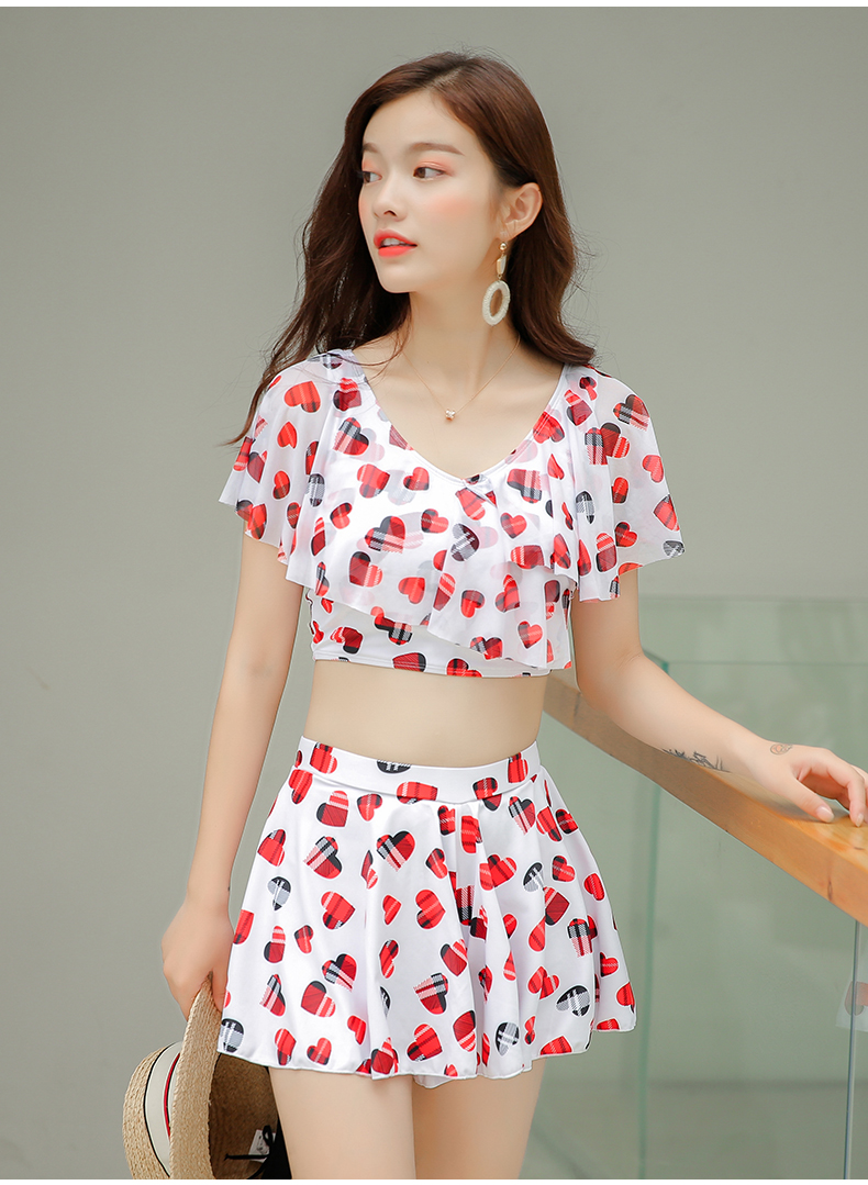 Áo tắm nữ xẻ hai mảnh bảo tồn mỏng bụng giảm béo kiểu váy cỡ lớn gợi cảm tụ tập nhỏ áo tắm mùa xuân nóng bỏng áo 2 mảnh