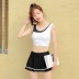 Áo tắm nữ xẻ eo cao đã mỏng bảo thủ che bụng váy kiểu boxer gợi cảm hai mảnh nóng bỏng mùa xuân sinh viên nhỏ tươi. - Bộ đồ bơi hai mảnh bộ đồ bơi nữ 2 mảnh	 Bộ đồ bơi hai mảnh