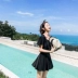 Áo tắm nữ Xiêm Boxer che bụng mỏng Váy bảo tồn Kích thước lớn Lượm lượm Sexy Hàn Quốc Spa 2018 Mới Đen Bộ đồ bơi One Piece