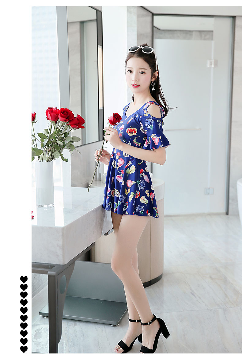Áo tắm nữ bảo thủ che bụng thon gọn gợi cảm váy một mảnh ngực nhỏ bằng thép tấm tụ tập cô gái Hàn Quốc đầm xuân nóng bỏng - Bộ đồ bơi One Piece bộ đồ bơi nữ liền thân