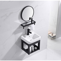 Small household type toilet double layer bracket washbasin space aluminum hanging wall type balcony washbasin easy