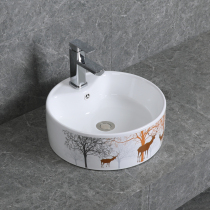 Onstage washbasin Single basin ceramic washbasin Home Balcony Toilet Face Basin Pool Small Size Round