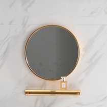 Nordic Minimalist Fashion Round Bath Room Cabinet Mirror With Shelf-Free Wall-mounted Toilet Bathroom Makeup Mirror