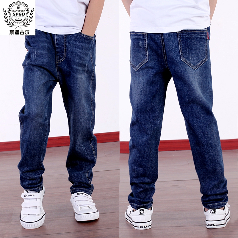 Big Brand Quality Children's Clothing Boys' Denim Trousers 2026 Spring and Autumn Style Medium and Large Children's Straight-Leg Pure Cotton Jeans with Stretch Big Brand Quality Children's Clothing Boys' Denim Trousers 2026 Spring and Autumn Style Medium and Large Children's Straight-Leg Pure Cotton Jeans with Stretch