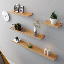 Hanging board shelf Wall Wood modern minimalist TV background wall bedroom living room one-word partition wall wall shelf custom