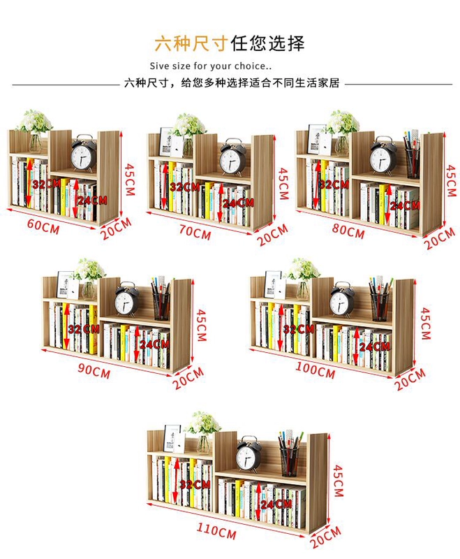 Giá sách bàn đơn giản cho trẻ em học sinh với giá sách để bàn kệ văn phòng bàn lưu trữ tủ ký túc xá - Kệ