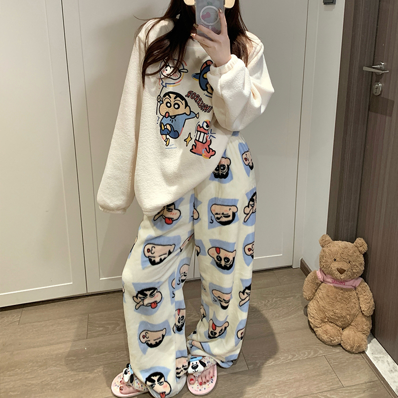Winter Thick Fleece-Lined 1.7m Tall Women's Pajamas and Pajama Pants 175cm Long Version Plus Size for Plus-Size Women Winter Winter Thick Fleece-Lined 1.7m Tall Women's Pajamas and Pajama Pants 175cm Long Version Plus Size for Plus-Size Women Winter