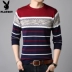 Playboy Autumn Men Áo thun dài tay cổ chữ V Áo len cổ lọ Đầm cotton mỏng Áo hàn quốc áo thun tay dài nam cao cấp Áo phông dài