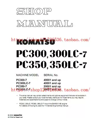 Komatsu PC300-PC350-7SM) Service Manual ye Circuit Diagram-English