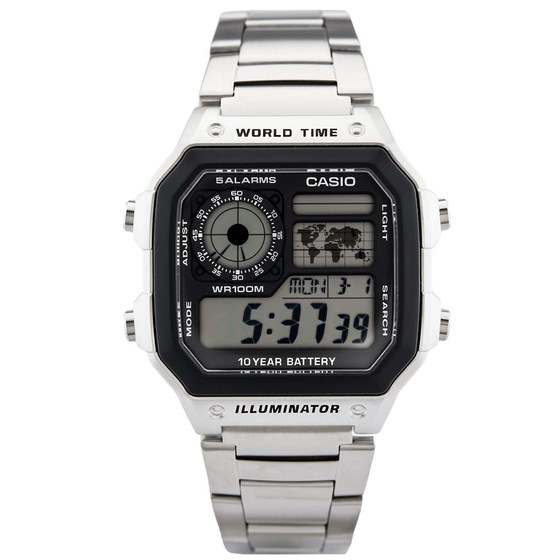 Casio Sports Watch Genuine Retro Student Outdoor Square Electronic Men's Watch AE-1200WHD-1A/1B