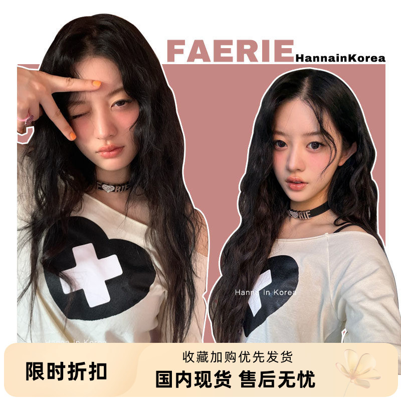 【Hanna】Korean Faerie One-Shoulder Top for Women, Same Style as Illit, Y2K Sweet and Spicy Style, Off-Shoulder Long-Sleeve T-Shirt